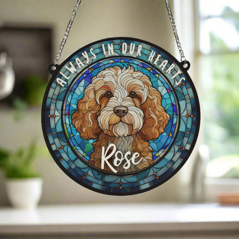 Cockapoo Memorial Stained Glass Effect Suncatcher